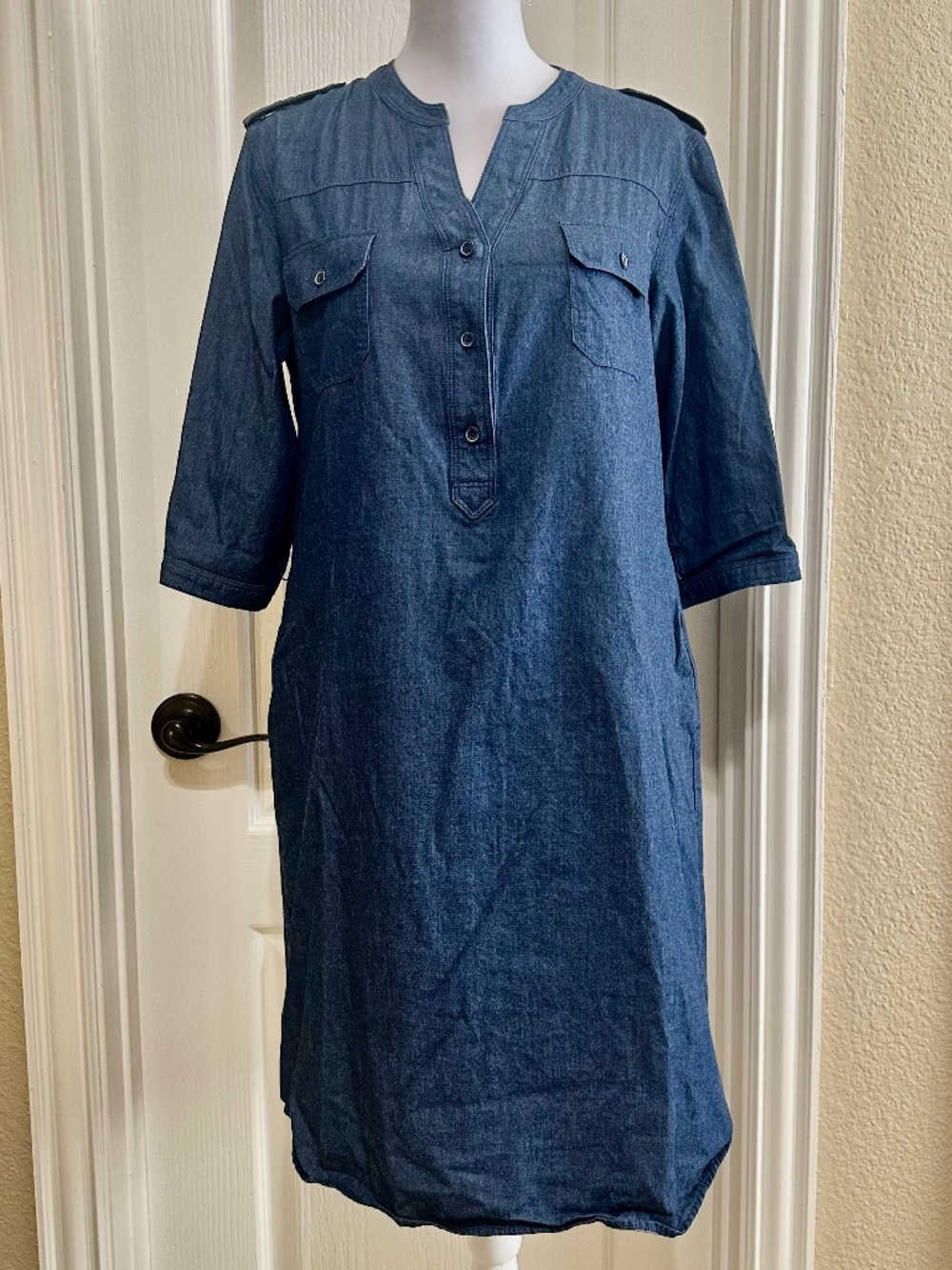 Johnston & Murphy Denim Dress 3/4 sleeves